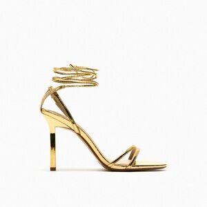 Zara Gold Lace up  Sandals